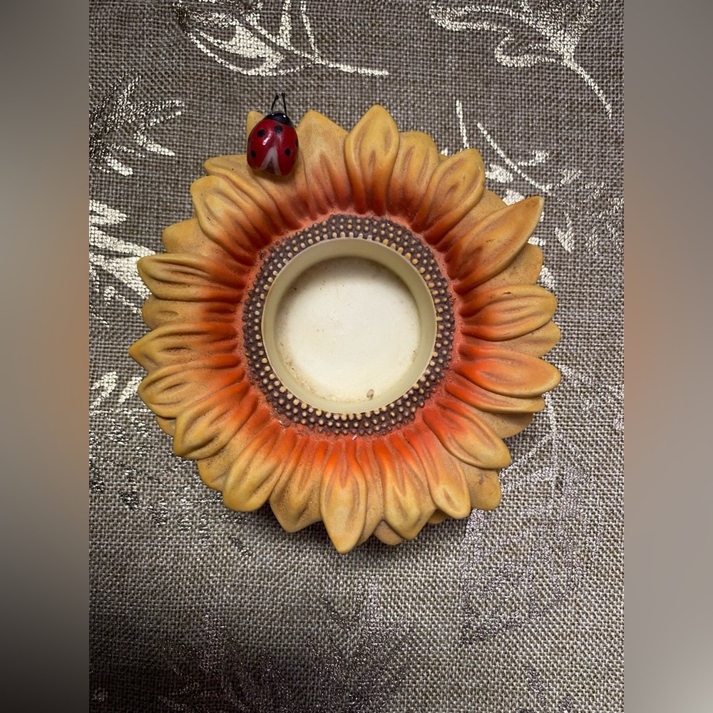 PartyLite Sunflower Buddies Ladybug/Butterfly TEA LIGHT CANDLE HOLDER